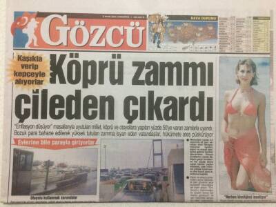 Gözcü Gazetesi 6 Ocak 2001 - Köprü Zammı Çileden Çıkardı GZ47972 - 1