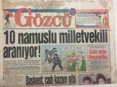 Gözcü Gazetesi 7 Şubat 1997 - Sezen Aksu Ve Tarkanı Hiç Böyle Gördünüz Mü! GZ47257 - 1