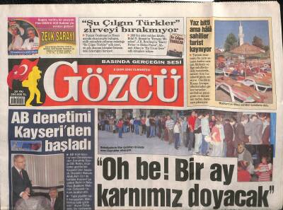 Gözcü Gazetesi 8 Ekim 2005 - Zeki Mürenin Suyunu Kestiler GZ116317 - 1