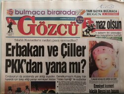 Gözcü Gazetesi 8 Haziran 1997 Erbakan Ve Çiller Pkkdan Yana Mı? -GZ44770 - 1