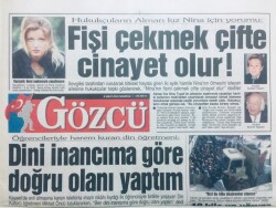 Gözcü Gazetesi 8 Şubat 2003 - Dini İnancıma Göre Doğru Olanı Yaptım GZ43165 - 2