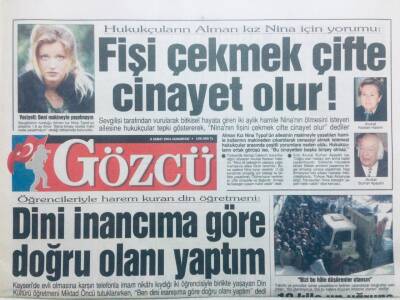 Gözcü Gazetesi 8 Şubat 2003 - Dini İnancıma Göre Doğru Olanı Yaptım GZ43165 - 1