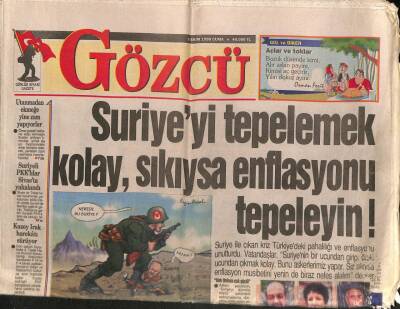 Gözcü Gazetesi 9 Ekim 1998 - Badanacı Yusuf , 1700 Dolar Alacağı İçin Sibel Canla Kocasını Şahit Gösterdi GZ81246 - 1