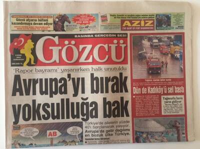 Gözcü Gazetesi 9 Ekim 2004 - Rapor Bayramı Yaşanırken Halk Unutuldu GZ22533 - 1