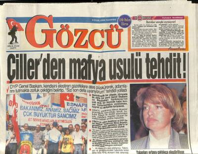 Gözcü Gazetesi 9 Eylül 1996 - Mesut Yılmazın Sesi Amerikadan Geldi - Türkiyenin En Lüks Oteli Ceylan Intercontinental Yarın Açılıyor GZ123175 - 1
