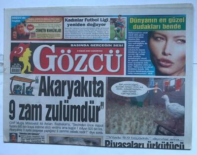 Gözcü Gazetesi 9 Nisan 2005 - Erdoğan , Papayı Bush İle Birlikte Uğurladı GZ8549 - 1