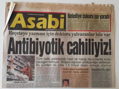 Gözcü Gazetesi Asabi Eki 27 Şubat 2003 - Antibiyotik Cahiliyiz ! GZ31314 - 1