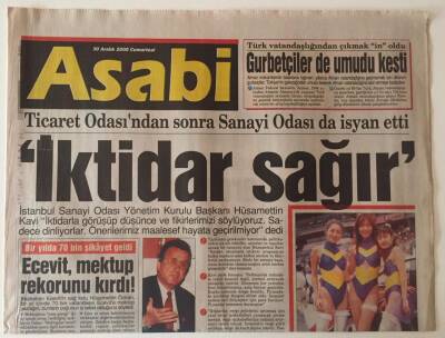 Gözcü Gazetesi Asabi Eki 30 Aralık 2000 - Ticaret Odasından Sonra Sanayi Odası Da İsyan Etti GZ31300 - 1