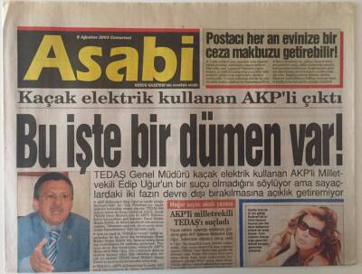 Gözcü Gazetesi Asabi Eki 9 Ağustos 2003 - Bu İşte Bir Dümen Var ! GZ26260 - 1