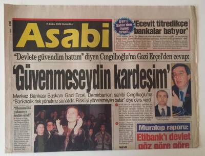 Gözcü Gazetesi Asabi Eki 9 Aralık 2000 - Etibankı Devlet Göz Göre Göre Soydurdu ! GZ31298 - 1