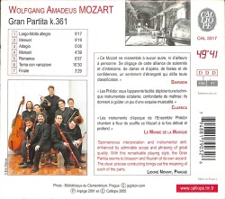 Gran Partita, Ensemble Philidor - Wolfgang Amadeus Mozart CD (İkinci El) CD4119 - 2