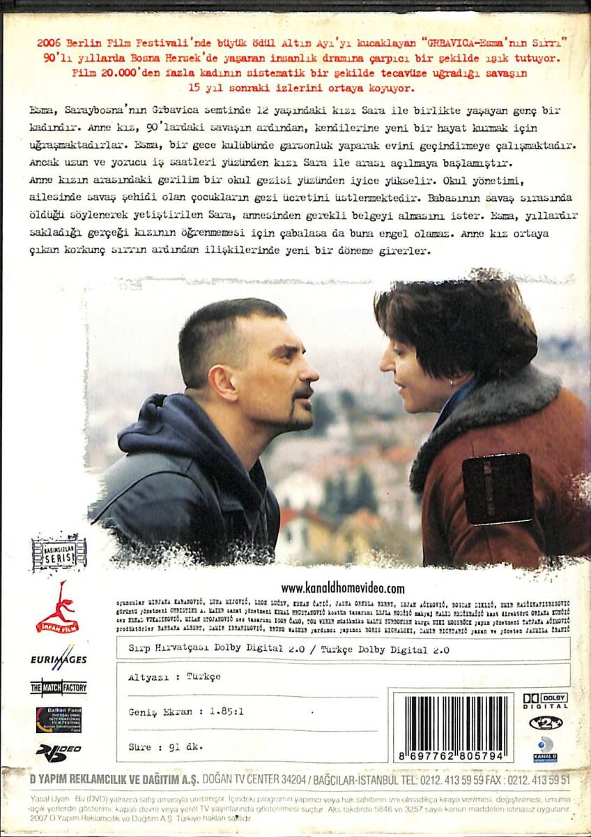 Grbavica - Esma'nın Sırrı DVD Film (İkinci El) DVD2545 - 2