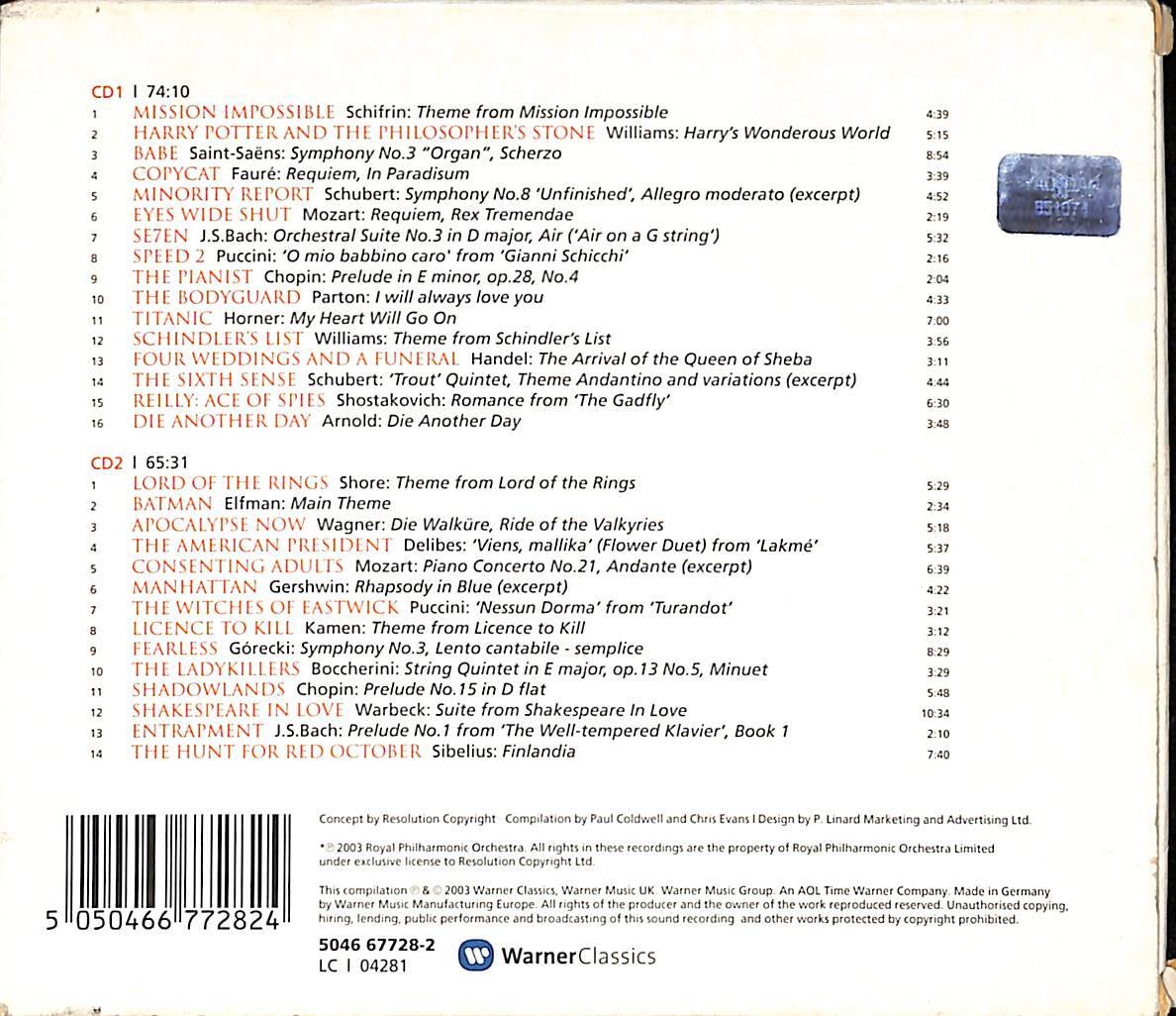 Great Movie Themes CD (İkinci El) CD5289 - 2