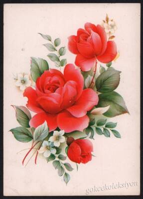 Gül Temalı Kartpostal KRT2994 - 1