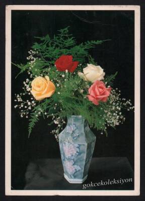 Gül Temalı Kartpostal KRT3011 - 1