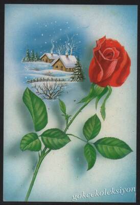 Gül Temalı Kartpostal KRT3015 - 1