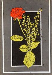 Gül Temalı Simli Kartpostal KRT19237 - Gökçekoleksiyon