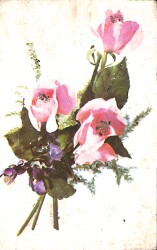 Gül Temalı Simli Kartpostal KRT19240 - Gökçekoleksiyon