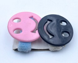 Gülen Yüz Formunda Eski Lastik Toka (2 Adet) 1970ler OYN58 (N) - Gökçekoleksiyon