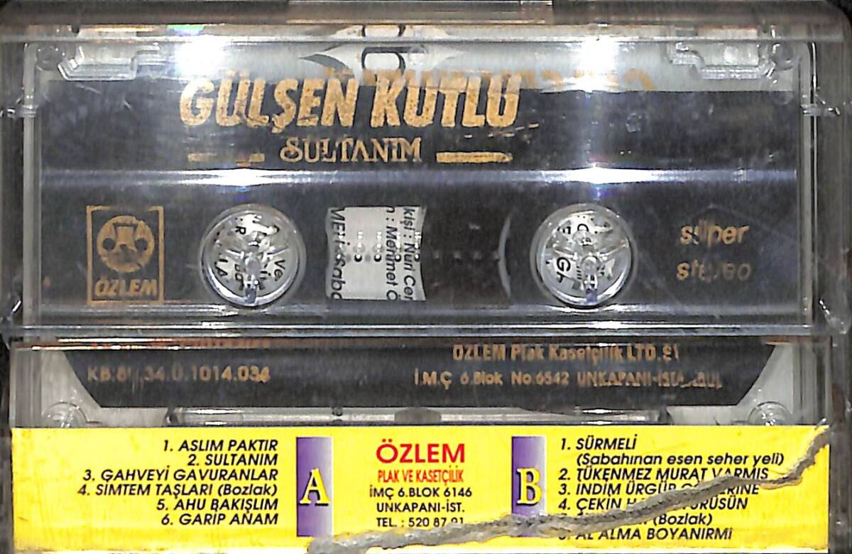  Gülşen Kutlu - Sultanım Orijinal Kaset (İkinci El) KST30910 - 2
