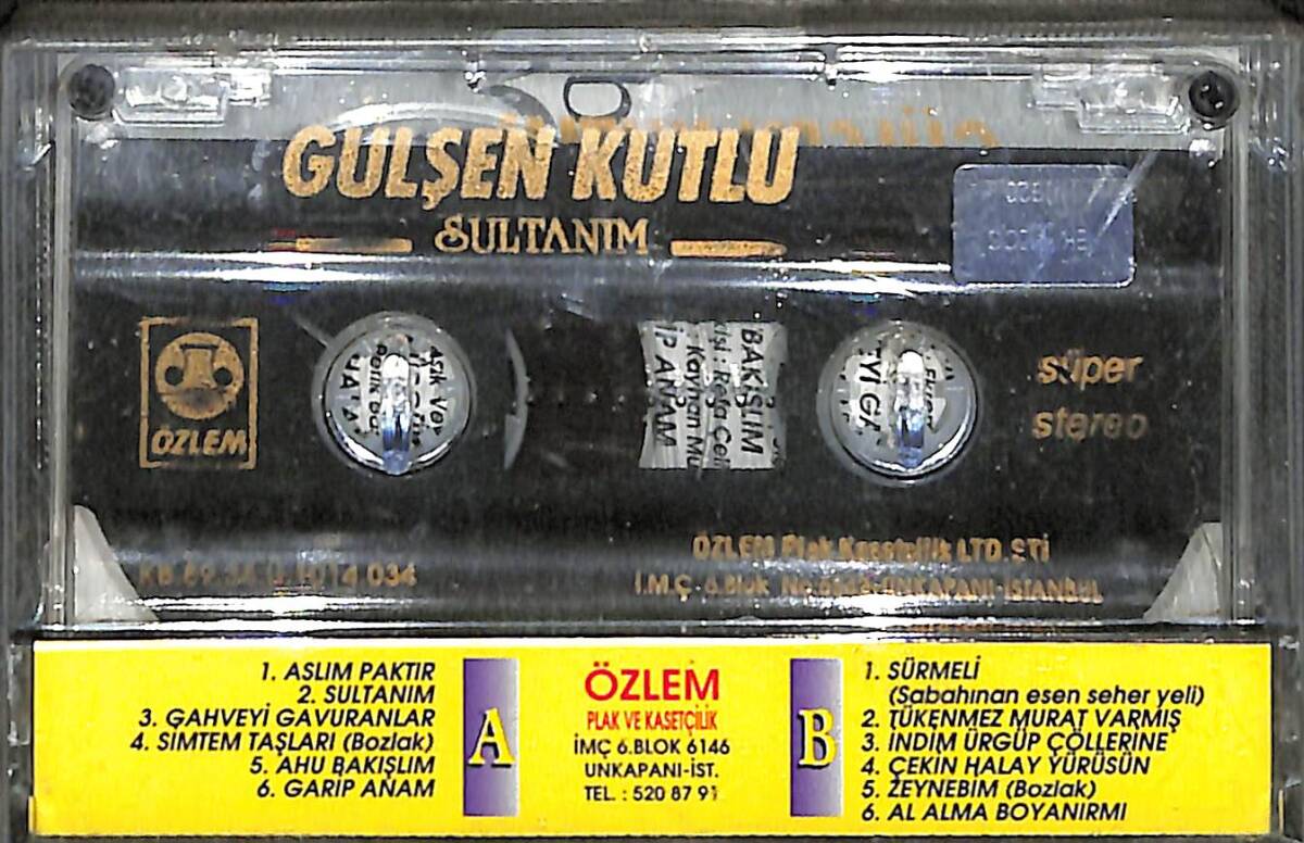 Gülşen Kutlu - Sultanım Orijinal Kaset (SIFIR) * Özlem Plak ve Kasetçilik - 1989 * KST31256 - 2