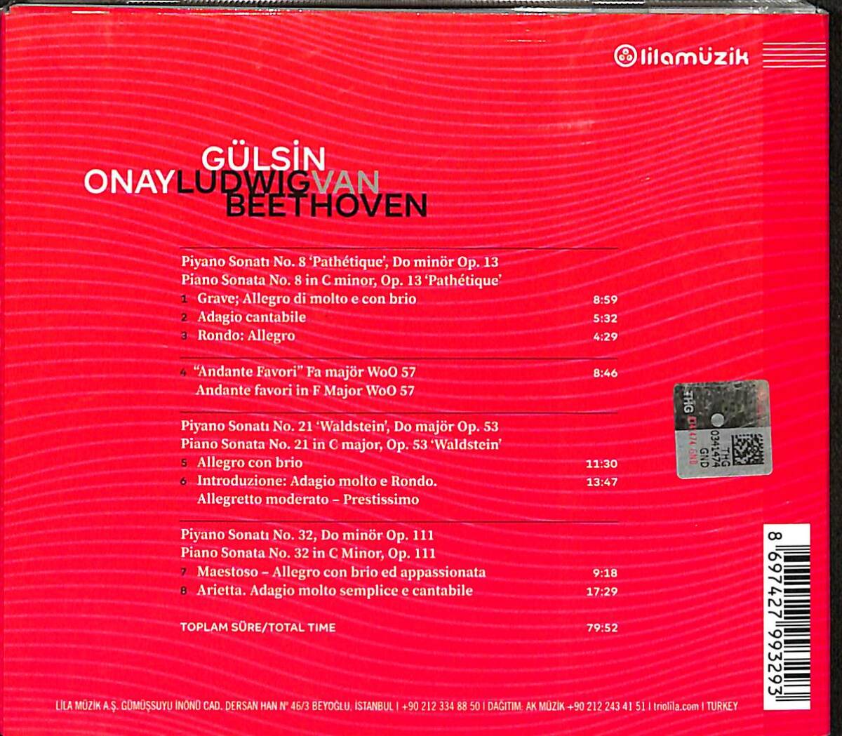 Gülsin Onay - Ludwigvan Beethoven CD (İkinci El) CD3982 - 2