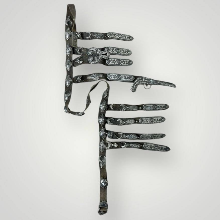 Gümüş Savatlı Antika Çerkez Kemeri AOB5086 - 3