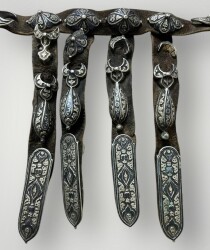 Gümüş Savatlı Antika Çerkez Kemeri AOB5086 - 4