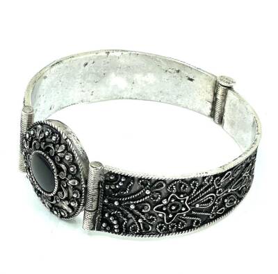Gümüş El Yapımı 925 Ayar Bileklik-Bilezik EBY8014 - 3
