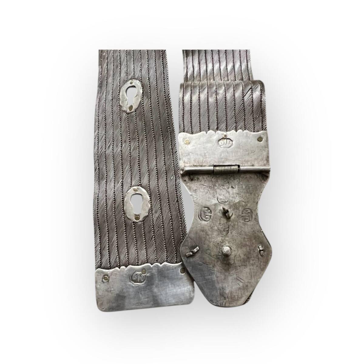 Gümüş Hasır Damgalı Antika Trabzon Kemer AOB6022 - 4