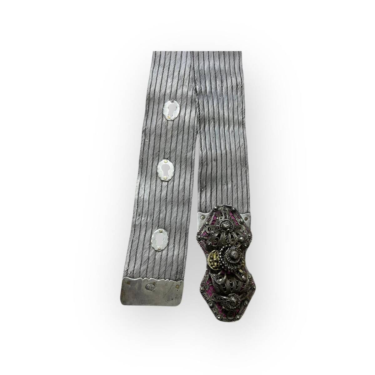 Gümüş Hasır Damgalı Antika Trabzon Kemer AOB6022 - 3