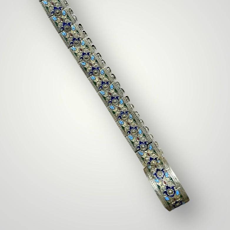 Gümüş Mineli Damgalı Antika Çerkez Kemeri AOB5091 - 4