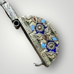 Gümüş Mineli Damgalı Antika Çerkez Kemeri AOB5091 - 3