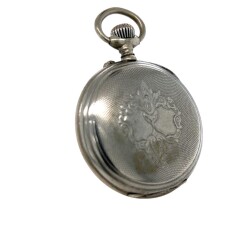 Gümüş Porselen Kadran Kurmalı Cep Saati – Usta İmzalı Arka Kapak | 48.5 mm (#2.18) SAA298 - 4