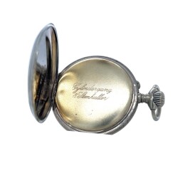 Gümüş Porselen Kadran Kurmalı Cep Saati – Usta İmzalı Arka Kapak | 48.5 mm (#2.18) SAA298 - 5