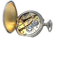 Gümüş Porselen Kadran Kurmalı Cep Saati – Usta İmzalı Arka Kapak | 48.5 mm (#2.18) SAA298 - 6