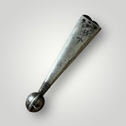 Gümüş Savatlı Damgalı Çerkez Kama Kını Aparatı – 94gr | Büyük Boy Nadir Kafkas İşi AOB6026 - 3