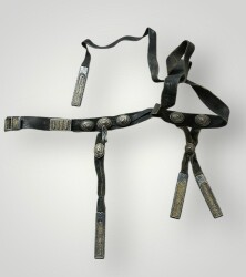 Gümüş Savatlı Damgalı Antika Çerkez Kemeri AOB5088 - Gökçekoleksiyon