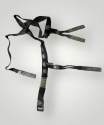 Gümüş Savatlı Damgalı Antika Çerkez Kemeri AOB5088 - 3