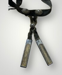 Gümüş Savatlı Damgalı Antika Çerkez Kemeri AOB5088 - 4