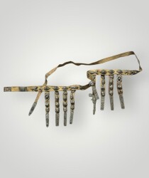 Gümüş Savatlı Damgalı Antika Çerkez Kemeri AOB5089 - 2