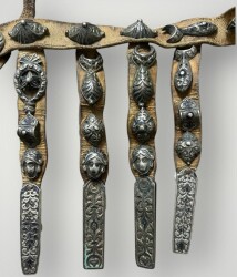 Gümüş Savatlı Damgalı Antika Çerkez Kemeri AOB5089 - 3