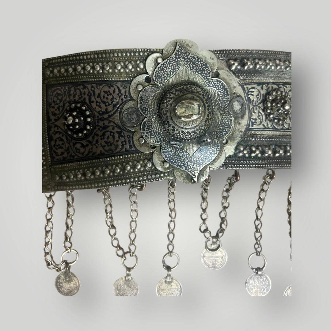 Antika Çerkez İşi Savatlı Damgalı Gümüş Kemer Tokası – Yüksek Gramaj Koleksiyonluk AOB5147 - 3