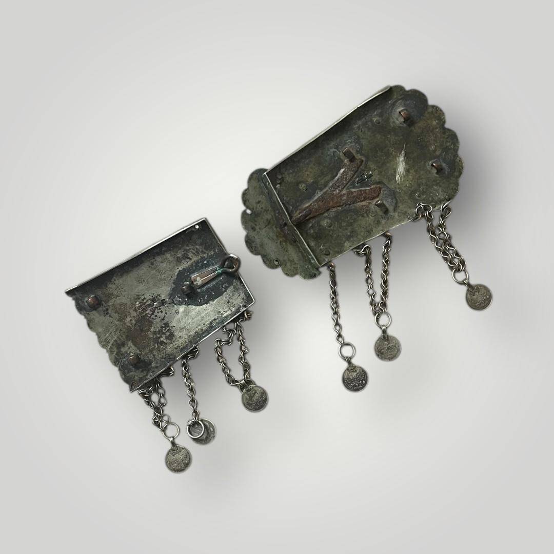 Antika Çerkez İşi Savatlı Damgalı Gümüş Kemer Tokası – Yüksek Gramaj Koleksiyonluk AOB5147 - 5