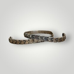 Gümüş Savatlı Damgalı Antika Çerkez Kemeri AOB5149 - 6