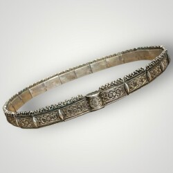 Gümüş Savatlı Damgalı Antika Çerkez Kemeri AOB5148 - Gökçekoleksiyon