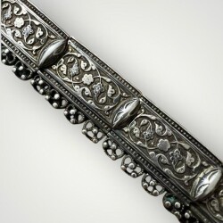 Gümüş Savatlı Damgalı Antika Çerkez Kemeri AOB5148 - 7