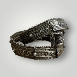 Gümüş Savatlı Damgalı Antika Çerkez Kemeri AOB5150 - 2