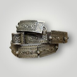 Gümüş Savatlı Damgalı Antika Çerkez Kemeri AOB5150 - 5