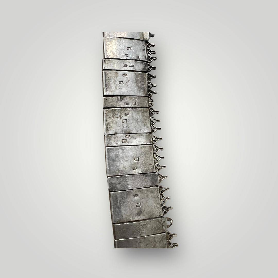 Gümüş Savatlı Damgalı Antika Çerkez Kemeri AOB5151 - 5